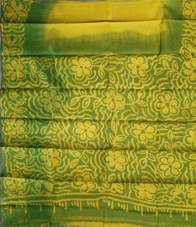 Leafy Batik Resham kota Check Saree