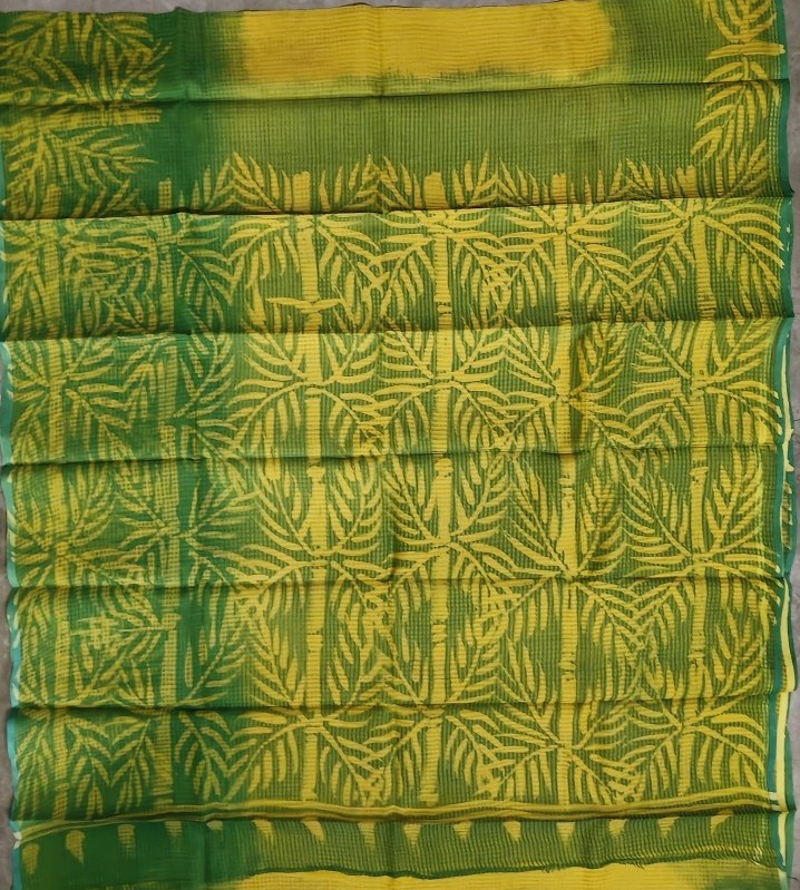 Leafy Batik Resham kota Check Saree