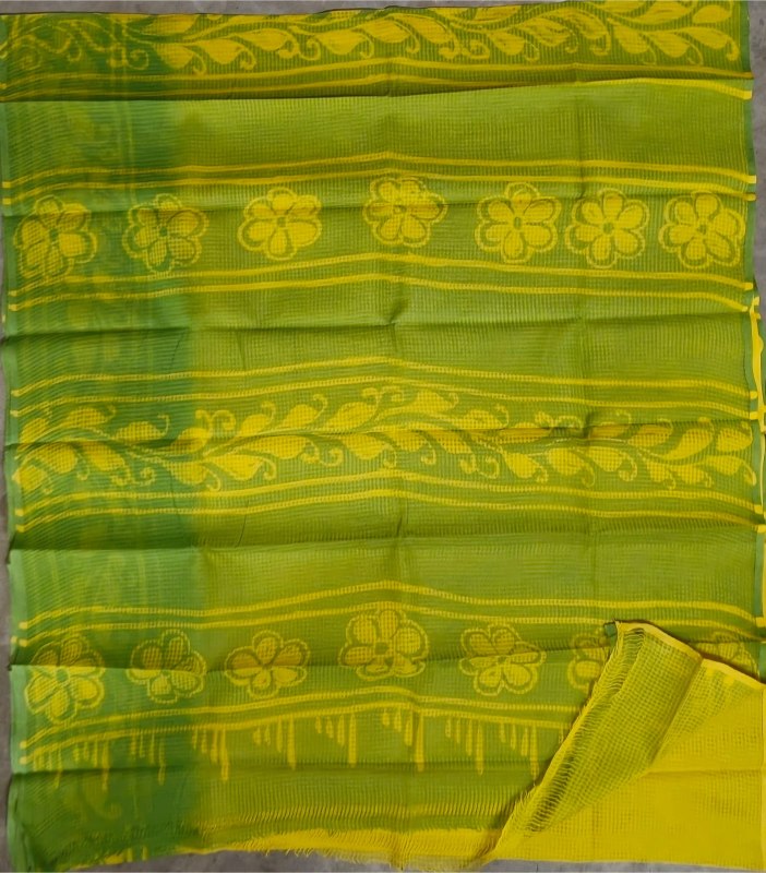 Leafy Batik Resham kota Check Saree