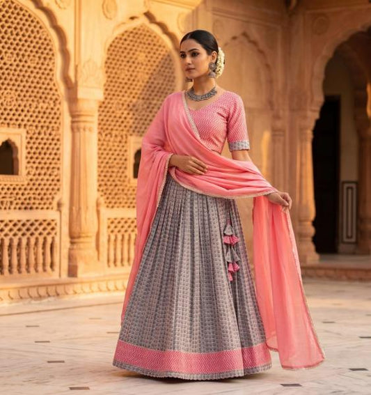 Monochrome shade Cotton Lehenga Set
