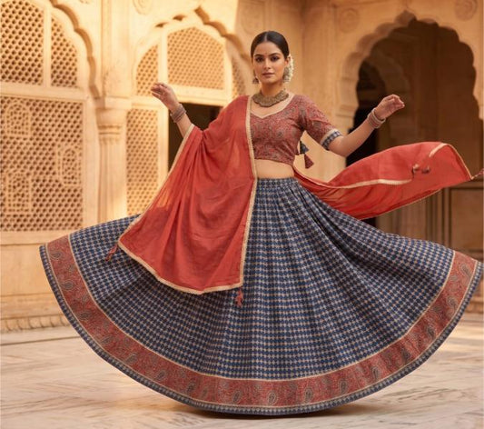 Abstract Lehenga Set