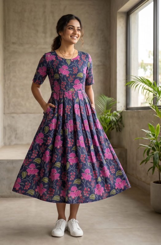 Botanical Dress with pockets