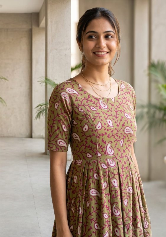 Breathable Cotton Dress with pockets