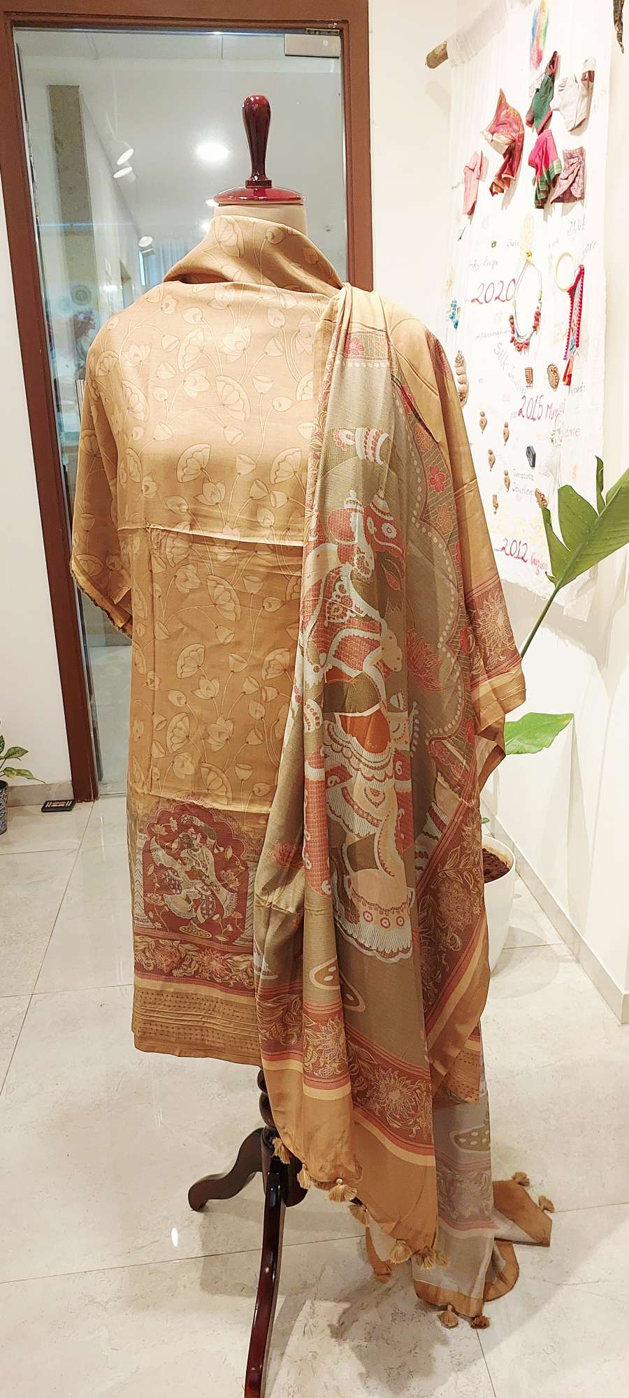 Maheshwari Silk Devi Art Suit Set | Luxury Festive Collection