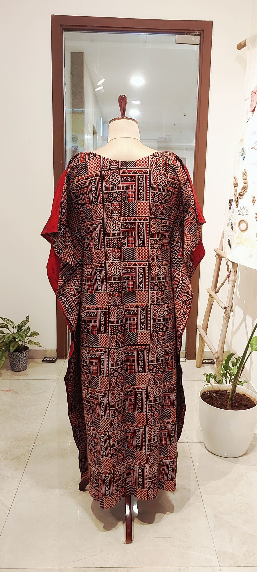 Goddess Kali Hand-Painted Batik Cotton Kaftan