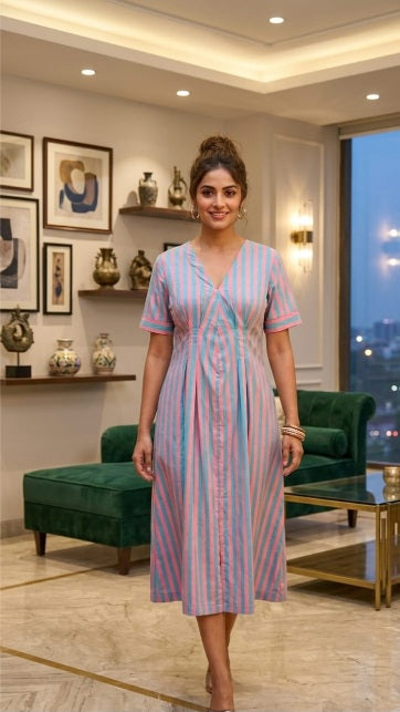 Baby blue Mul Cotton Dress