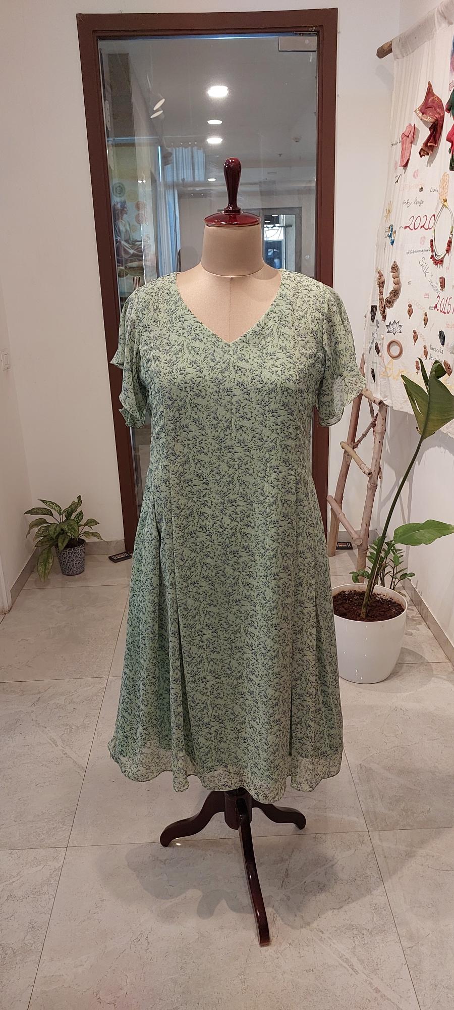 Olive Georgette Dress