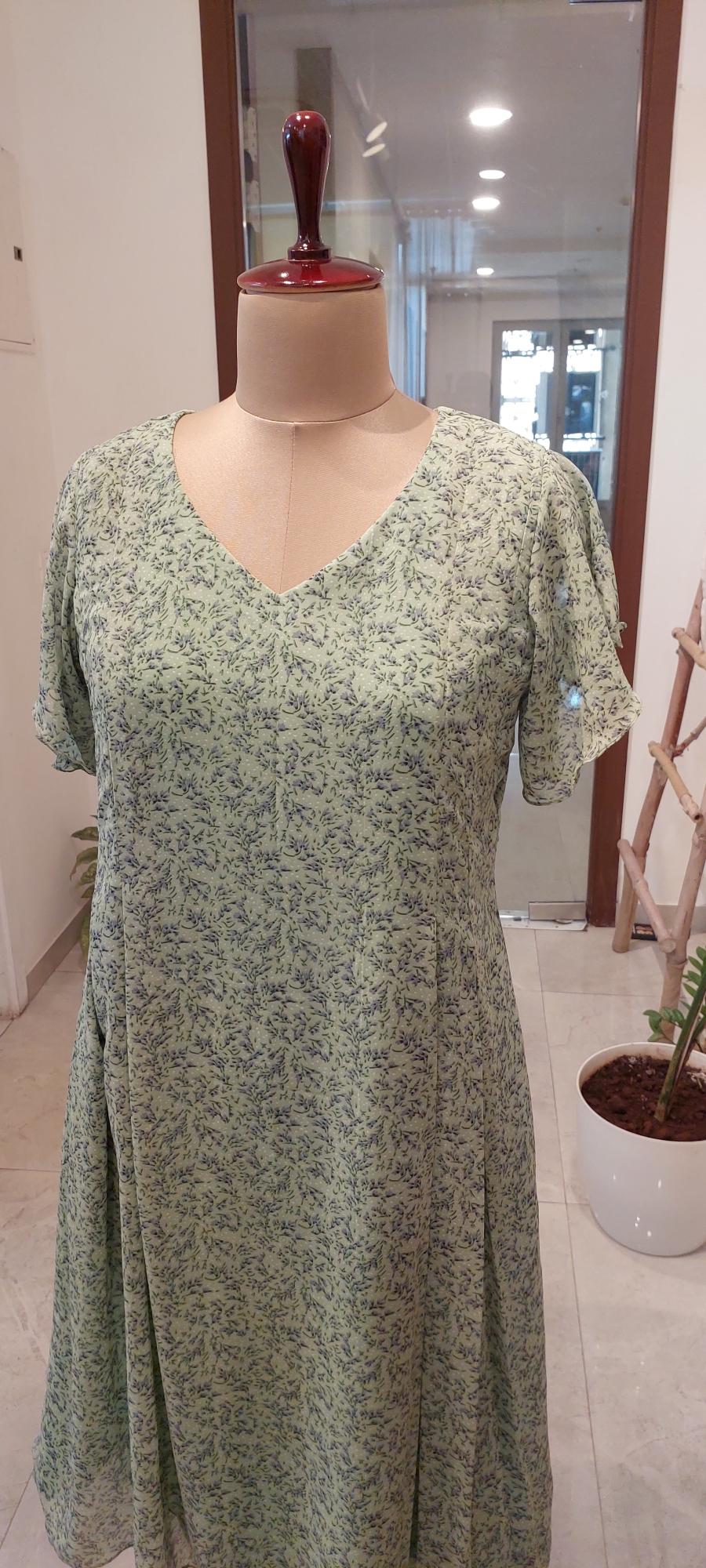 Olive Georgette Dress