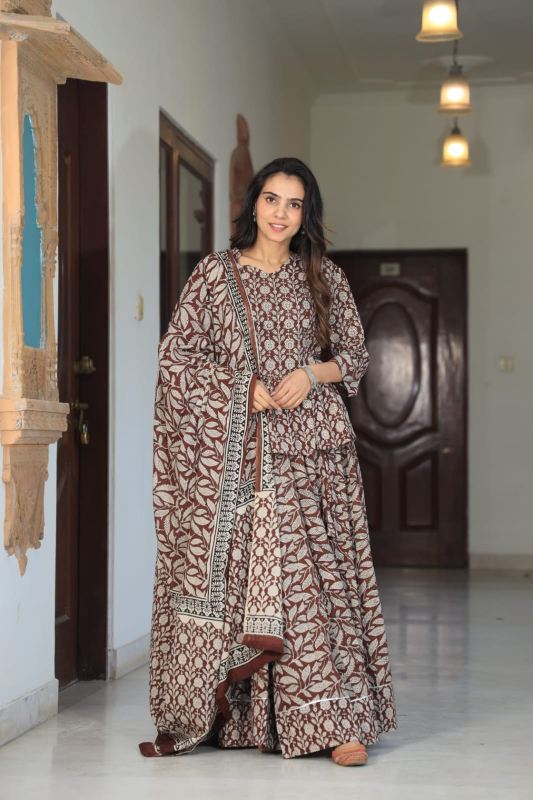 Fusion shade Mul Cotton Lehenga Set
