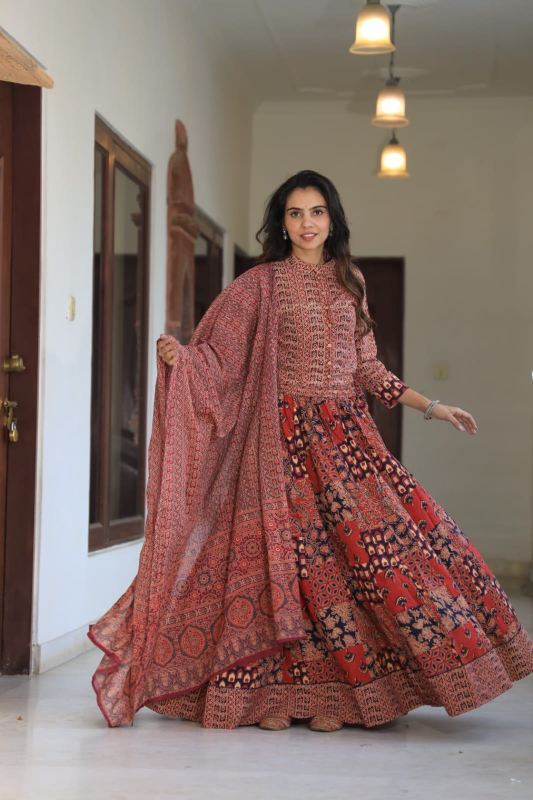 Mul Cotton Lehenga Set Floral