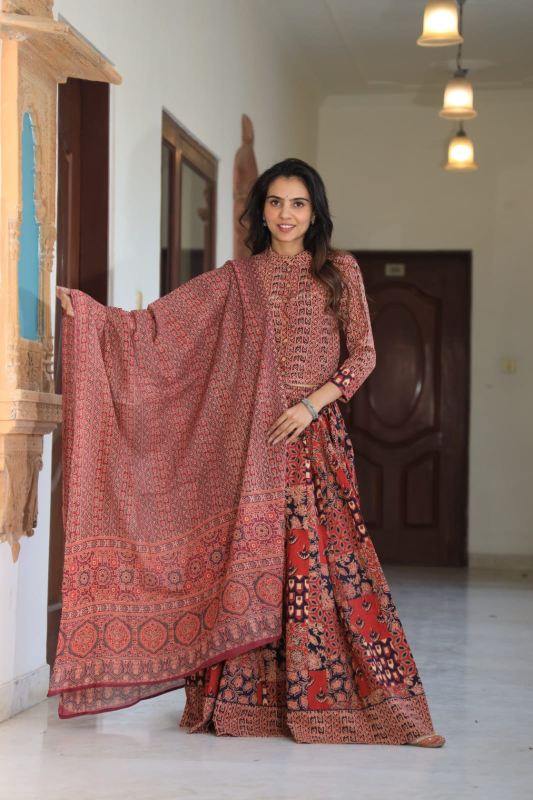 Mul Cotton Lehenga Set Floral