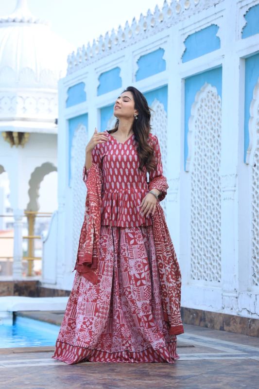 Maroon Lehenga set
