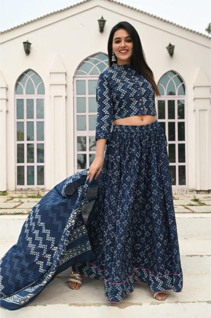 Mul Cotton Lehenga Set with dupatta