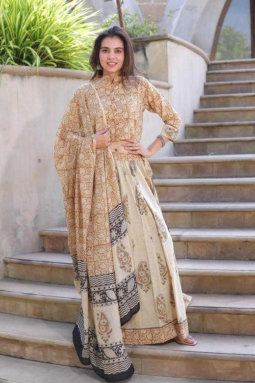 Wabi Sabi Mul cotton Lehenga set