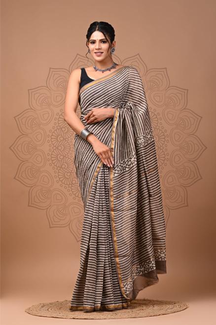 Nude brown summer saree