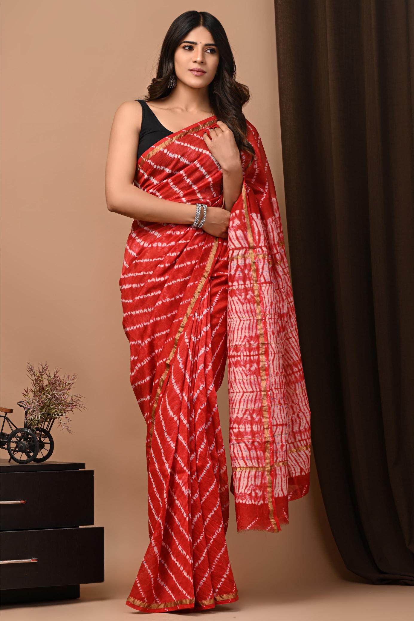 Shibori Neon chanderi Silk saree