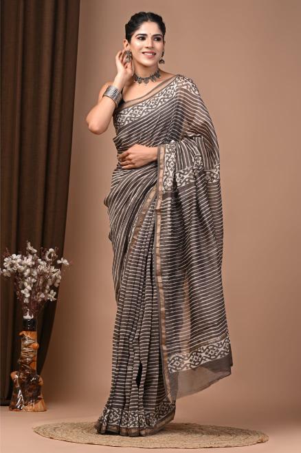 Nude brown summer saree