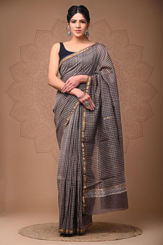 Nude brown summer saree