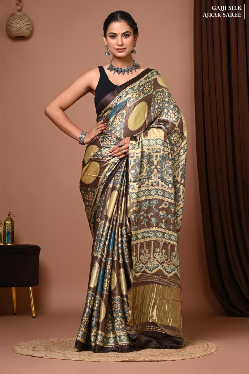 Eco Dot Print Vegan Silk saree