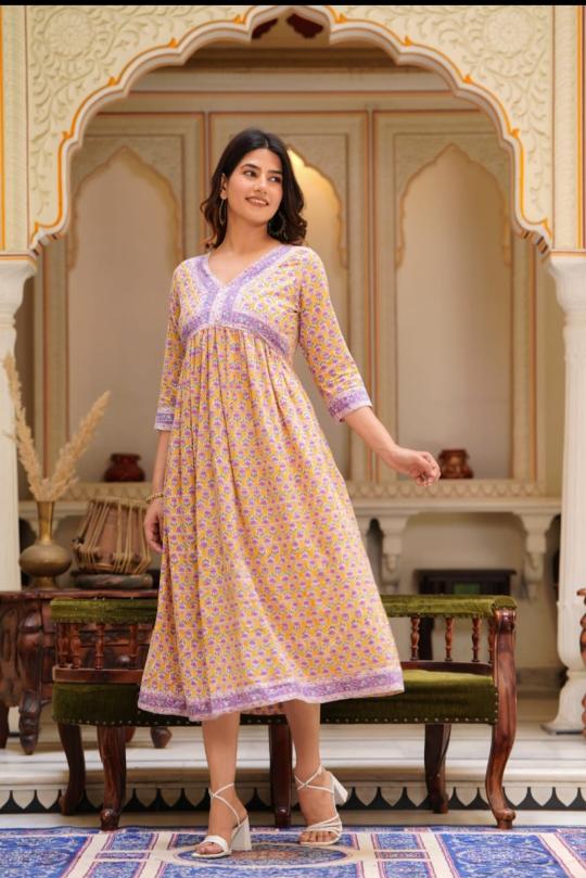 Nude peach Mul Mul Cotton Dress