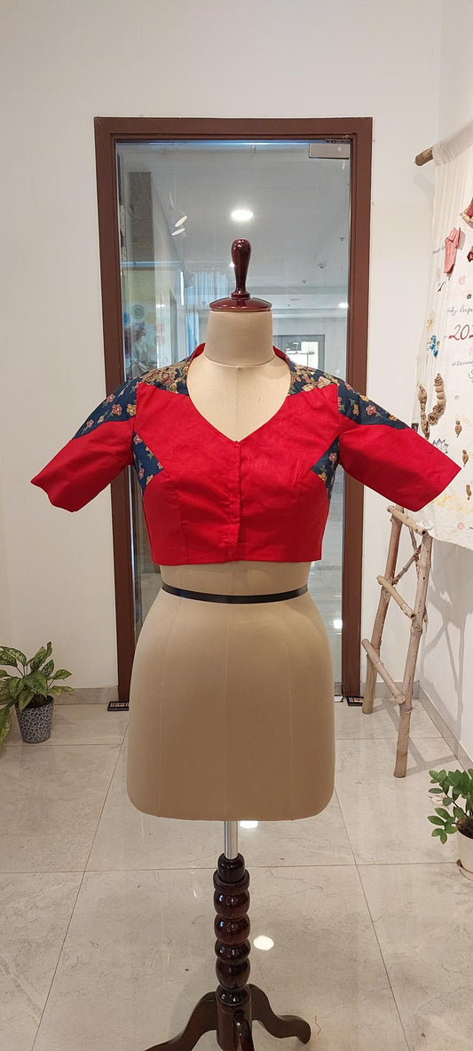 Red Ajrakh Blouse