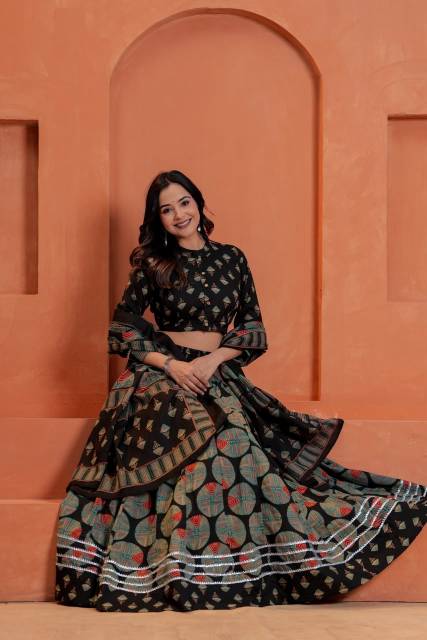 Abstract Lehenga Set