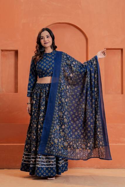 Mul Cotton Lehenga Set with dupatta