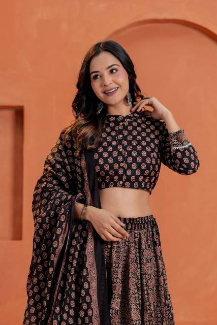Monochrome shade Cotton Lehenga Set