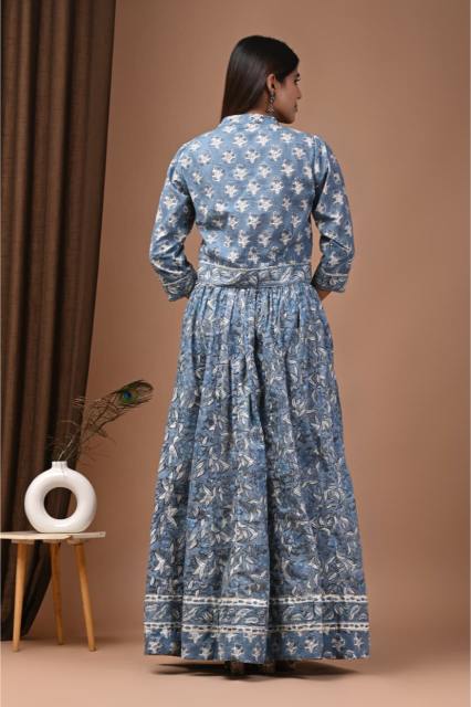 Powder Blue Grey Lehenga Set