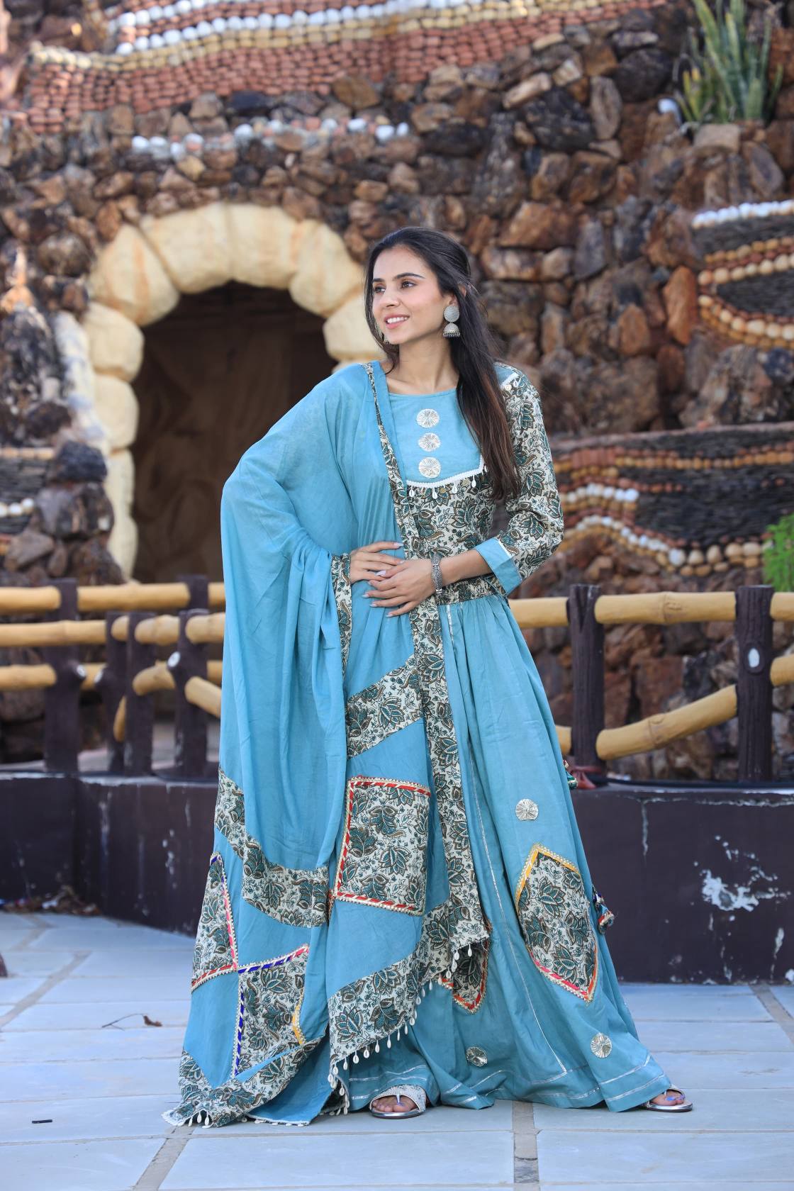 Navratri Mul Cotton Pastel Comfort Fit Lehenga Set
