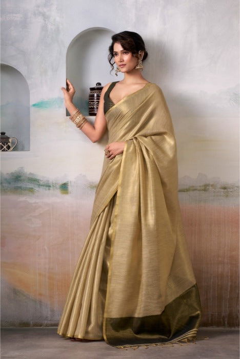 Champagne Tissue Silk saree