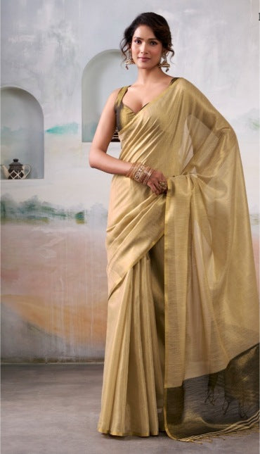 Champagne Tissue Silk saree