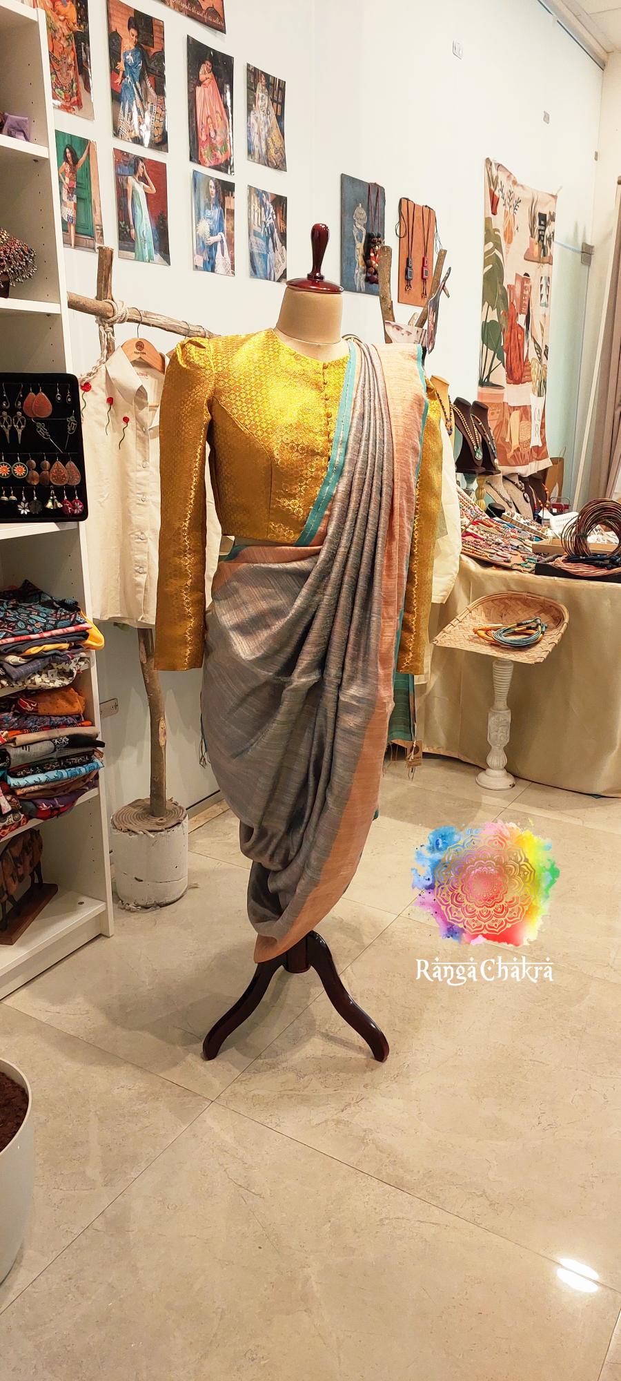 Gold Brocade Princess Puffed Blouse