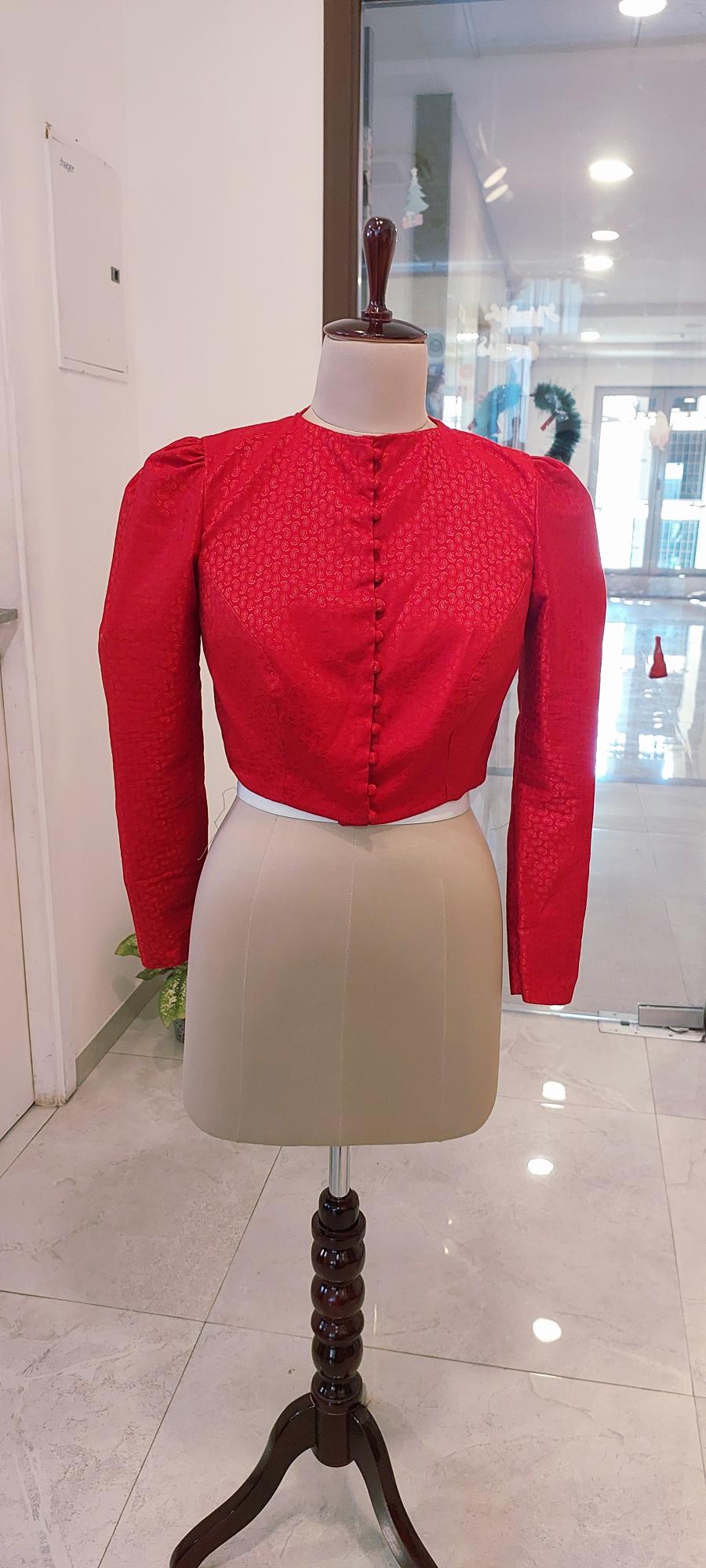 Red Brocade Blouse
