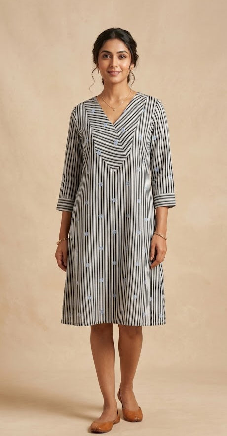 Quirky Blue Striped Dress