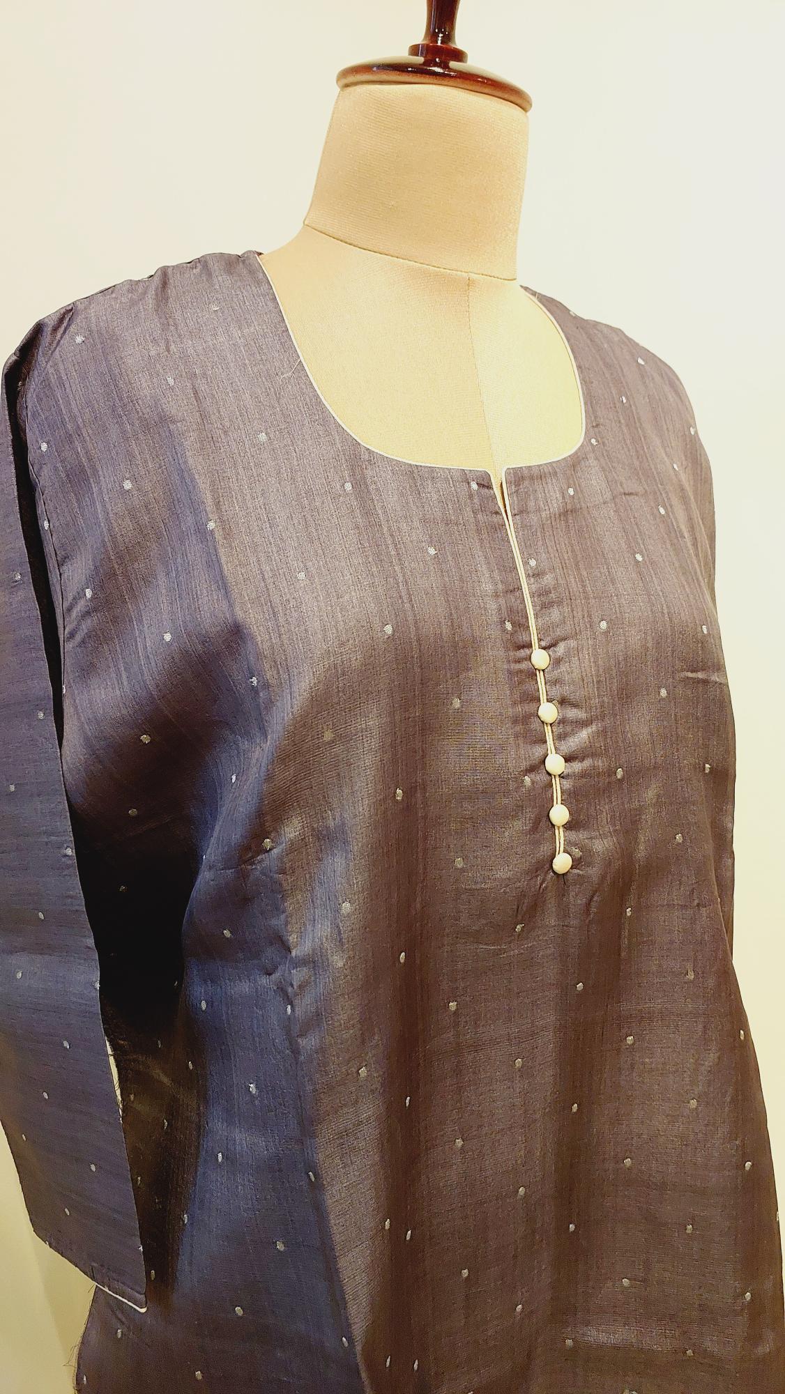 Ajna Chakra Lavender Tussar Silk Kurta