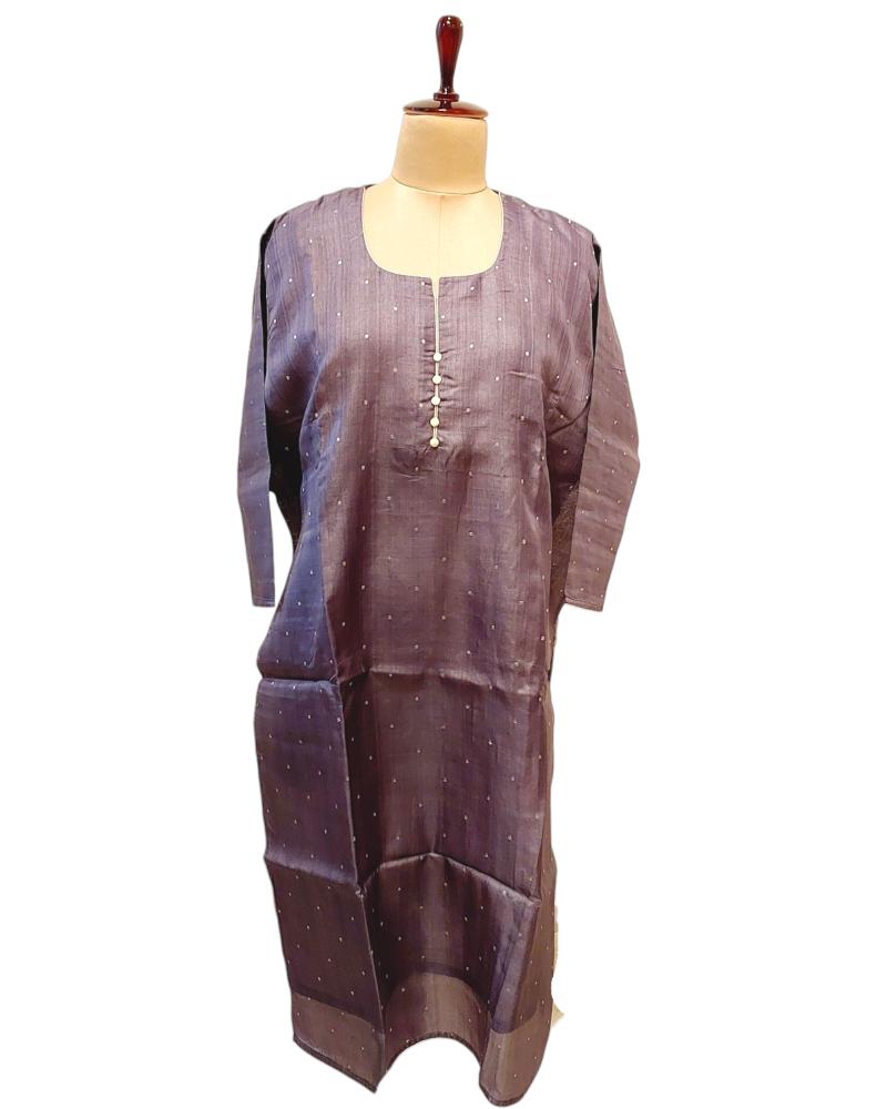 Ajna Ranga Chakra Lavender Tussar Silk Kurta