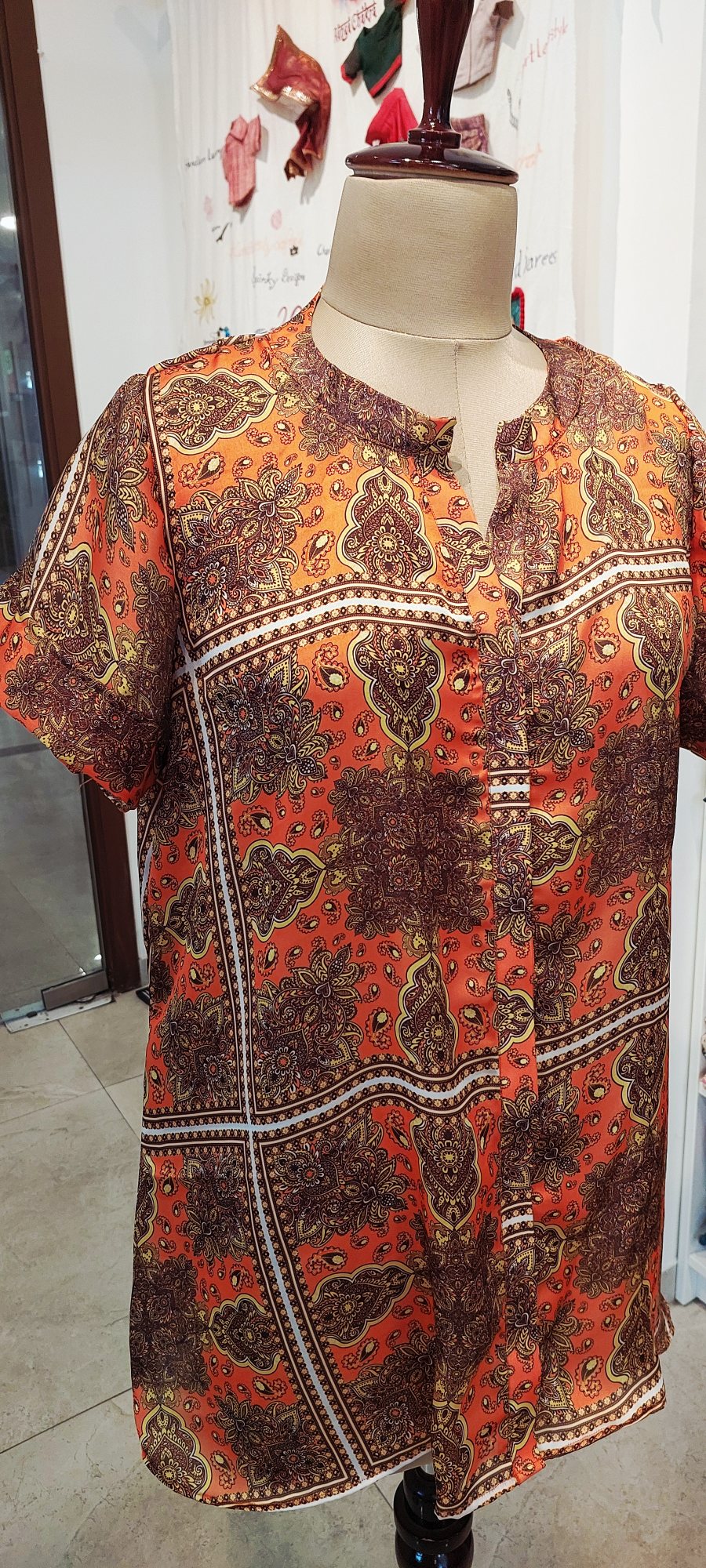 Rust Orange Aztec Shirt