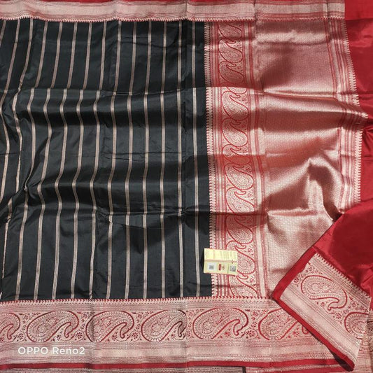 Black Banarasi Silk saree Paisley