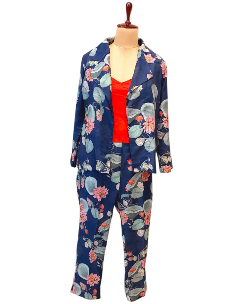 co ord sets women, linen co ord set, silk co ord set,printed coat set for ladies, coat set for women, trousers casual coord set for women