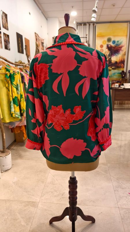 Botanical Radiance Vegan Silk Shirt Tunic | Luxury Resort Wear