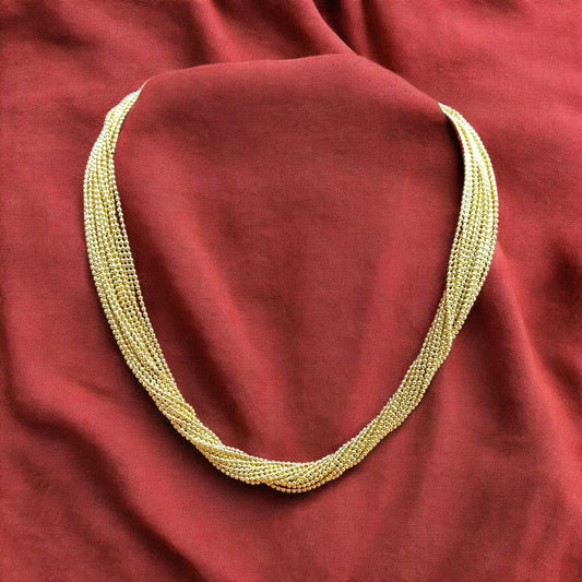 Brass Beaded layer necklace 