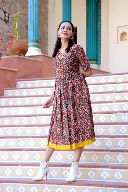 Cotton Block printed dress