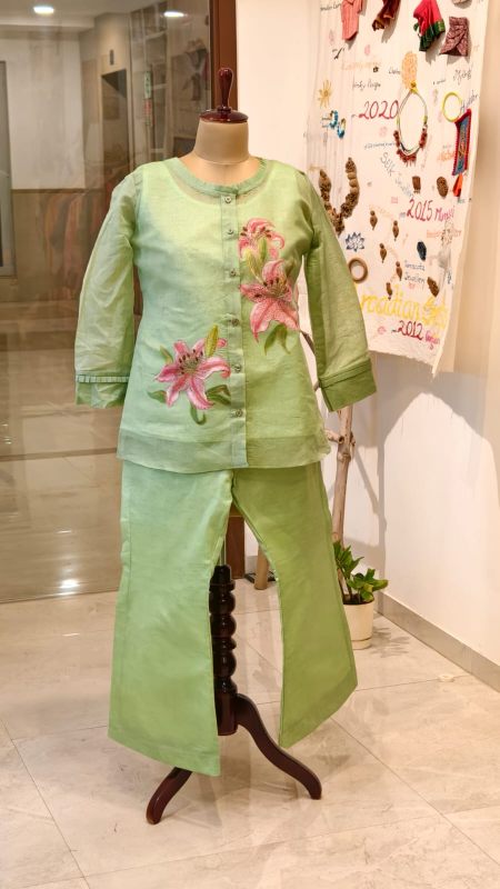 Hand-Painted Lily Co-ord Set | Custom-Fit  Tunic and Trouser