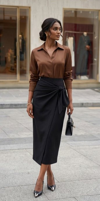 Ranga Chakra Custom-Fit Side-Knot drape Skirt