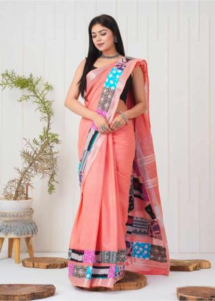 Fusion patchwork saree