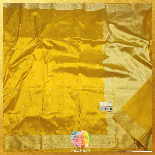 Golden Yellow Banarasi Silk saree 