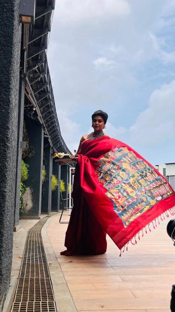 Handpainted Silk Saree