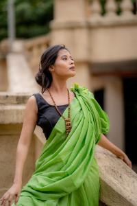 Neon Green Saree