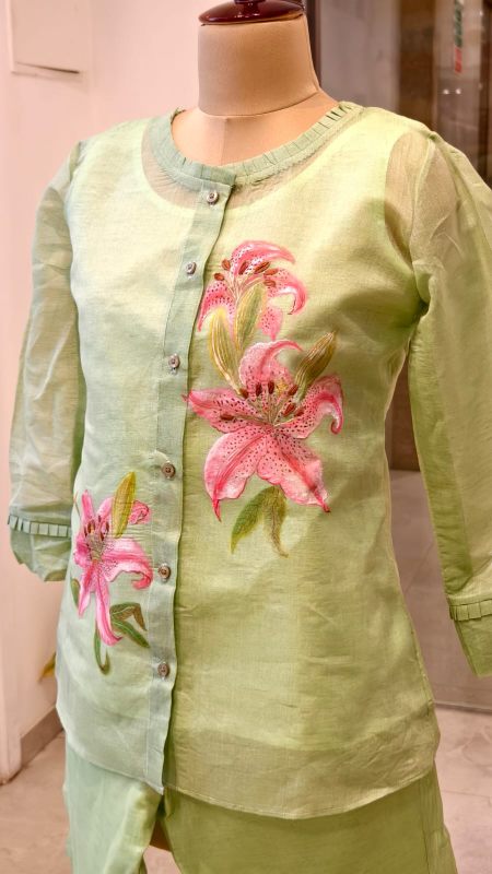 Hand-Painted Lily Co-ord Set | Custom-Fit  Tunic and Trouser
